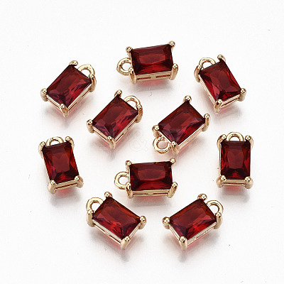 Brass Glass Rhinestone Pendants GLAA-S179-21D-RS-1