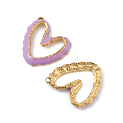 304 Stainless Steel Enamel Pendants STAS-P380-08G-01-1