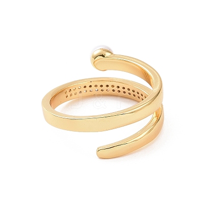 Brass Micro Pave Cubic Zirconia Open Rings RJEW-J017-VC199-1