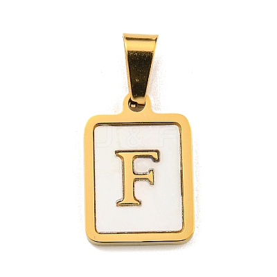 PVD Vacuum Plating 304 Stainless Steel Pave Natural White Shell Pendants STAS-S130-03G-F-1