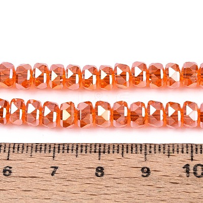Electroplate Transparent Glass Beads Strands EGLA-N022-05B-C03-1