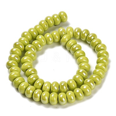 Glazed Porcelain Rondelle Beads PORC-Q001-01C-1