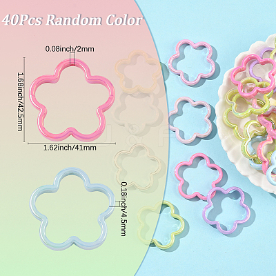 40Pcs UV Plating Acrylic Beads Frame MACR-SP0001-91-1