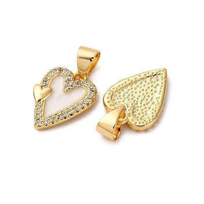 Brass Micro Pave Cubic Zirconia Pendants KK-D390-25G-02-1