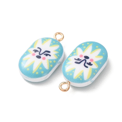 Printed Alloy with Acrylic Pendants AL-CBAE25B-04D-G-1