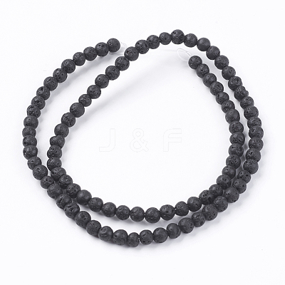 Natural Lava Rock Bead Strands G-R193-18-4mm-1