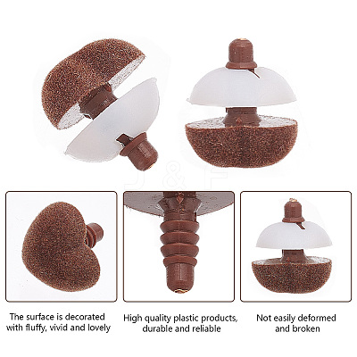 36 Sets 3 Styles Heart Flocky & Plastic Safety Craft Noses FIND-GO0002-16A-1