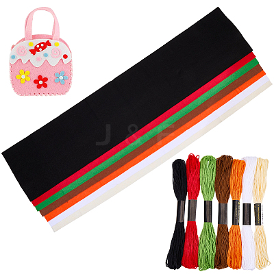 7Pcs 7 Colors Non-woven Felt Fabric DIY-CP0012-69A-1