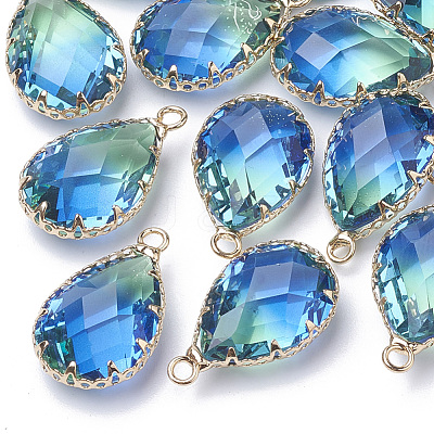 K9 Glass Imitation Tourmaline Pendants X-GLAA-Q069-02C-1