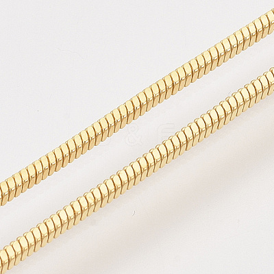Brass Square Snake Chain Necklace Making MAK-T006-10B-G-1