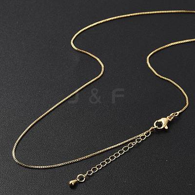 Brass Box Chain Necklaces for Women NJEW-D302-41G-1