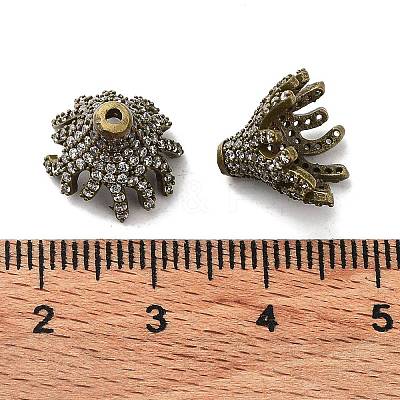 Brass Micro Pave Clear Cubic Zirconia Bead Caps LS-ZIRC-P085-11AB-1