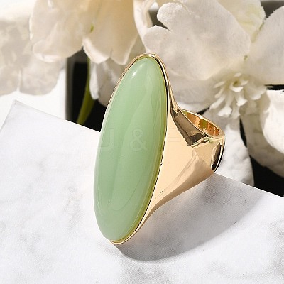 Resin Horse Eye Finger Rings RJEW-R006-01G-04-1