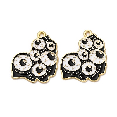 Halloween Alloy Enamel Pendants STAS-I354-01G-K-1