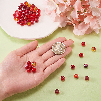 200Pcs 10 Styles DIY Glass Round Beads Sets DIY-CJ0001-97-1