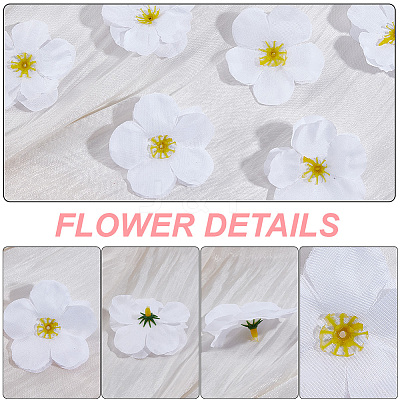 100Pcs Cloth Artificial Flower Head AJEW-GF0013-17C-1