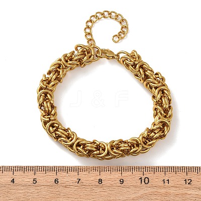 304 Stainless Steel Byzantine Chains Bracelets for Women BJEW-F536-13G-1