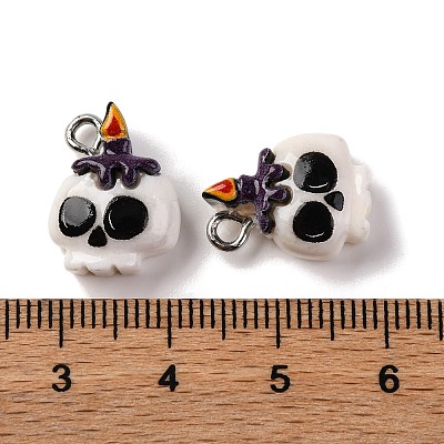 Halloween Theme Opaque Resin Pendants RESI-D075-01I-1