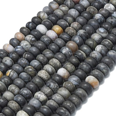 Natural African Black Opal Beads Strands G-P575-A31-8x5mm-1