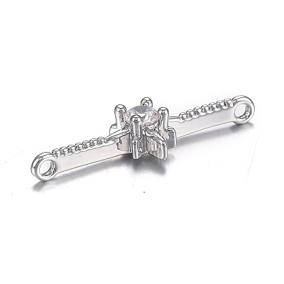 Brass Micro Clear Cubic Zirconia Links ZIRC-F120-096P-1