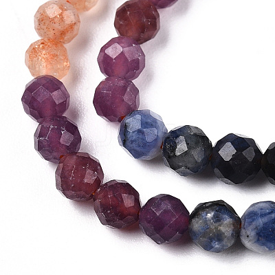 Natural & Synthetic Mixed Gemstone Beads Strands G-D080-A01-01-35-1