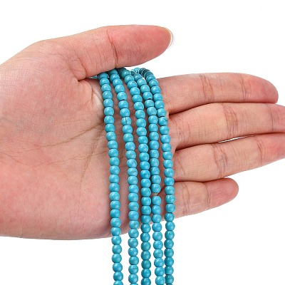 Synthetic Turquoise Beads Strands TURQ-G106-4mm-02F-1