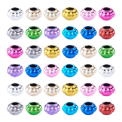 100Pcs UV Plating Opaque Acrylic European Beads PACR-TA0001-32C-1
