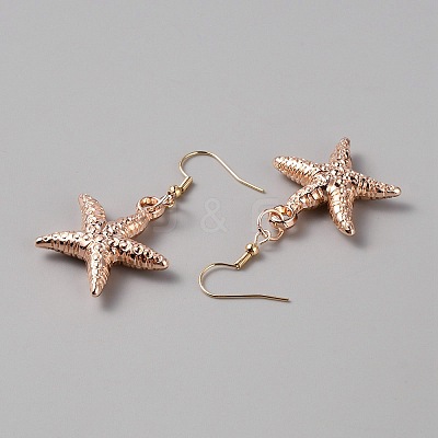 Iron Starfish & Natural Shell & Plastic Pearl Charm Bracelet & Dangle Earrings & Bib Necklaces Set SJEW-WH0011-02RG-1