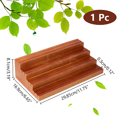 4-Tier Wood Jewelry Earring Display Card Display Risers ODIS-WH0025-179B-02-1