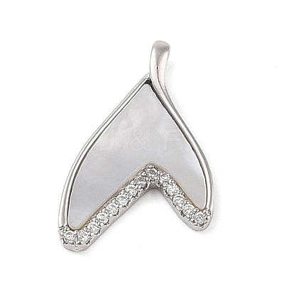 Brass Micro Pave Clear Cubic Zirconia Pendants KK-Q816-05P-01-1