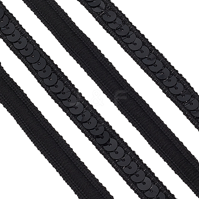 Sparkle Polyester Lace Ribbons OCOR-WH0090-67D-1