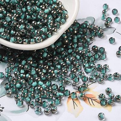 Transparent Inside Colours Glass Seed Beads SEED-H002-A-C222-1