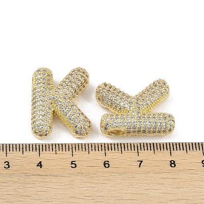 Brass Micro Pave Clear Cubic Zirconia Pendants KK-Z041-01G-K-1