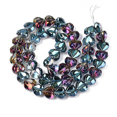 Electroplate Transparent Glass Beads Strands EGLA-B012-AB17-1