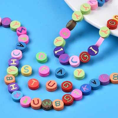 Handmade Polymer Clay Bead Strands CLAY-SZ0001-89-1