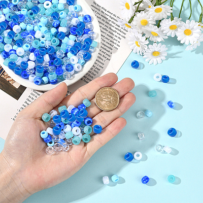 600Pcs 6 Colors Opaque & Tansparent Acrylic European Beads MACR-SC0002-02A-1
