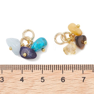 5Pcs Natural & Synthetic Mixed Gemstone Pendants PALLOY-JF05353-02-1