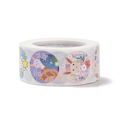 8 Patterns Easter Theme Self Adhesive Paper Sticker Rolls DIY-C060-03B-1