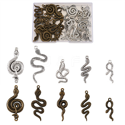 40 Pcs 10 Styles Alloy Pendants FIND-BT0001-01-1