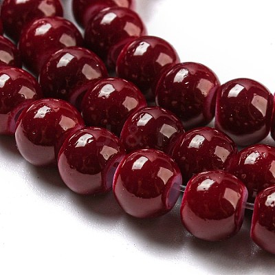 Painted Glass Bead Strands DGLA-S071-6mm-B30-1