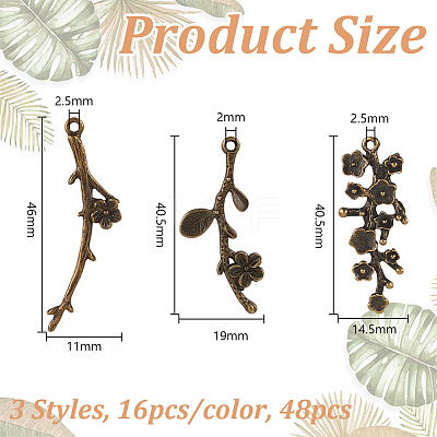 18Pcs 3 Styles Tibetan Style Alloy Pendants FIND-CA0010-84-1