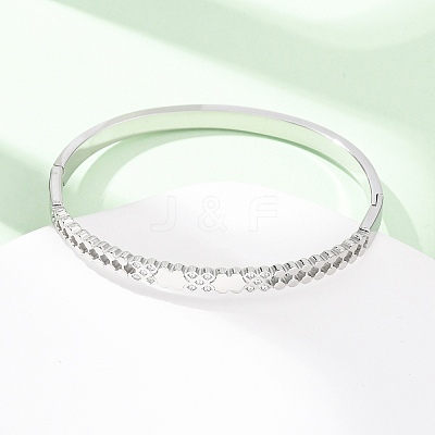 304 Stainless Steel Micro Pave Cubic Zirconia Hinged Bangles for Women BJEW-Z146-03P-1