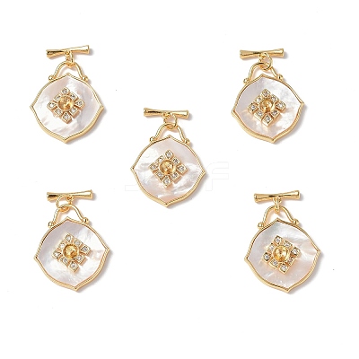 Rhombus Shell Toggle Clasps KK-P223-09G-1