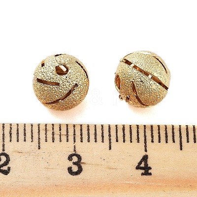 Texture Brass Beads KK-S379-02G-F-1