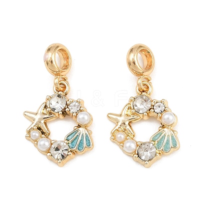 Alloy Enamel European Dangle Charms AL-CBAC2D3-15G-1