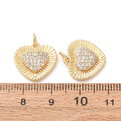 Valentine's Day Brass Micro Pave Clear Cubic Zirconia Pendants KK-A304-24G-G-1