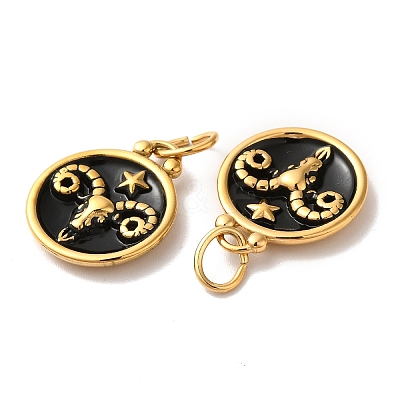 Ion Plating(IP) 304 Stainless Steel Enamel Pendants STAS-A080-43G-03-1