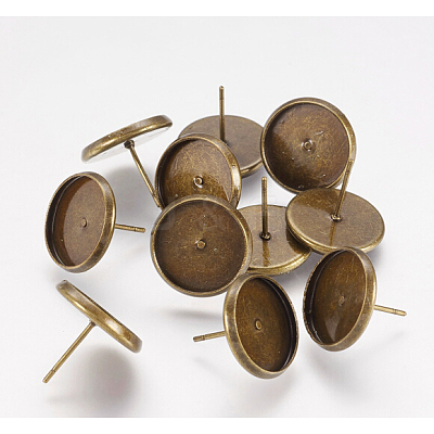Brass Ear Studs Settings IFIN-Q005-AB-NR-1