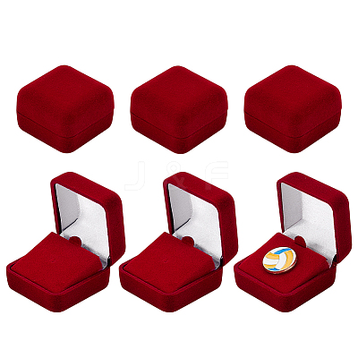 Plastic Cover with Velvet Brooch Packing Boxes VBOX-WH0012-08B-1
