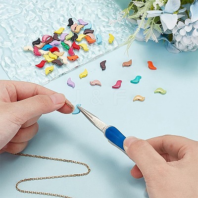 50Pcs Paint Zinc Alloy Beads FIND-AR0005-04B-1